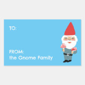 Mushroom Gnome Schattigee Kerstcadeau CUSTOM Rechthoekige Sticker (Voorkant)