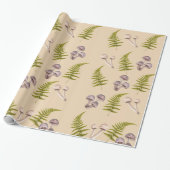 Mushroom & Green Fern Woodland Themed Cadeaupapier (Uitgerold)
