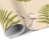 Mushroom & Green Fern Woodland Themed Cadeaupapier (Rol Hoek)