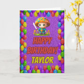 Mushroom Guardian gepersonaliseerde groet verjaard Kaart (Gele Bloem)