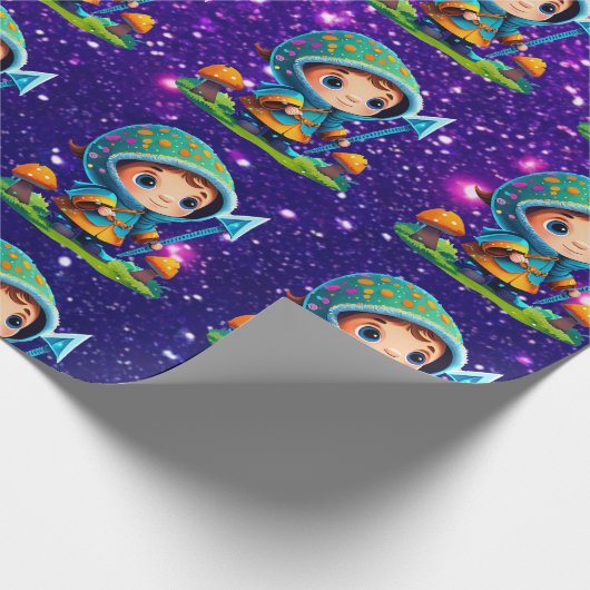 Mushroom Guardian Schattige Charmant Thema Geïnspi Cadeaupapier (Hoek)