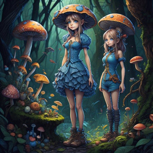 Mushroom Gypsy woman v7 weefselpaper Tissuepapier