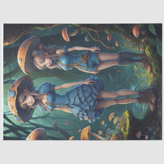 Mushroom Gypsy woman v7 weefselpaper Tissuepapier (Voorkant)