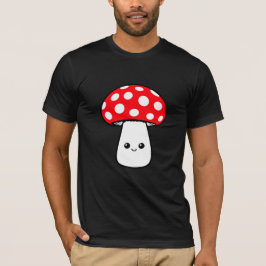Mushroom Happy Cute Smiling Face Kawaii Cheerful T-shirt
