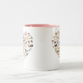 Mushroom Hart Mok, Cadeau voor Mushroom Enthusiast Tweekleurige Koffiemok (Center)