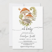 Mushroom Hedgehog Ladybeet Baby shower Invitation Kaart (Voorkant)
