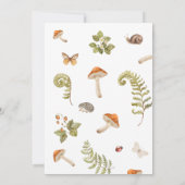 Mushroom Hedgehog Ladybeet Baby shower Invitation Kaart (Achterkant)