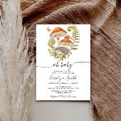 Mushroom Hedgehog Ladybeet Baby shower Invitation Kaart