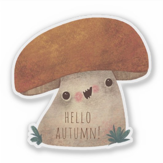 Mushroom Herfst Herfst Seizoen Thanksgiving Sticke Sticker (Voorkant)