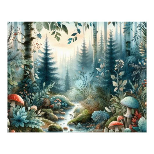 Mushroom Hollow Natuur Forest Creek Foto Afdruk (Voorkant)