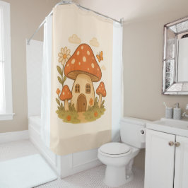 Mushroom house bathroom curtain douchegordijn