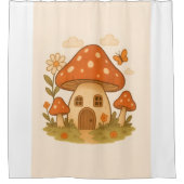Mushroom house bathroom curtain douchegordijn (Voorkant)