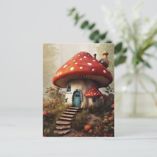 Mushroom House Briefkaart (Staand voorkant)