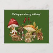 Mushroom House en Village Gnomes Briefkaart (Voorkant)