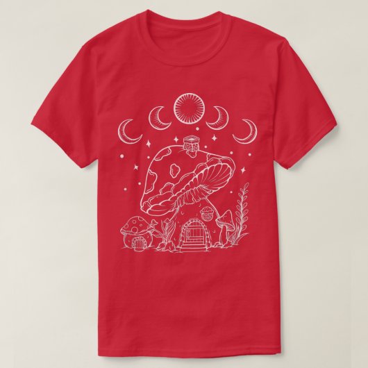 Mushroom House Fairy Fantasy Toadstool Cute Shroom T-shirt (Design voorkant)