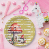 Mushroom House grillige aangepaste naam Papieren Bordje (Feest)