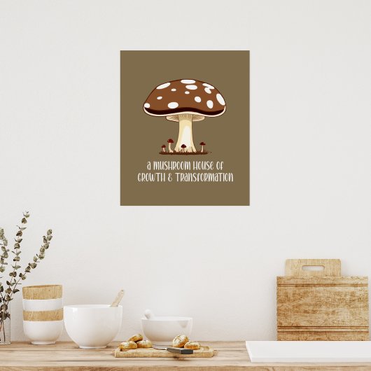 Mushroom House Herfst herfst Poster (Keuken)