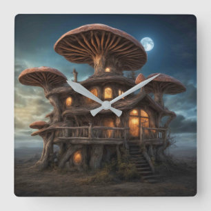 Mushroom House Muur Klok