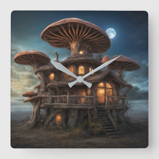 Mushroom House Muur Klok (Voorkant)