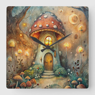 Mushroom House Muur Klok