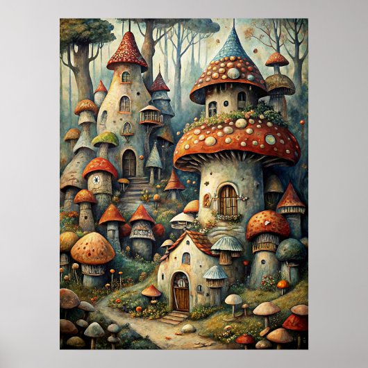 Mushroom House Poster (Voorkant)