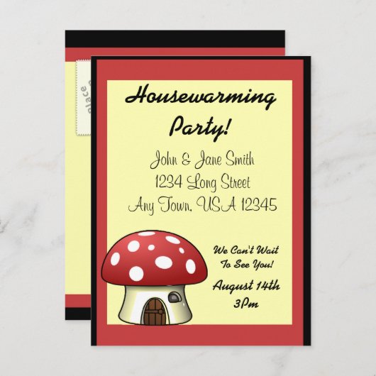 Mushroom House Warming Aankondiging (Voorkant / Achterkant)