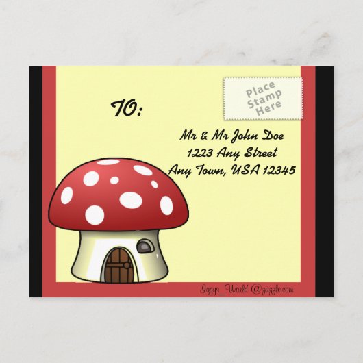 Mushroom House Warming Aankondiging (Achterkant)