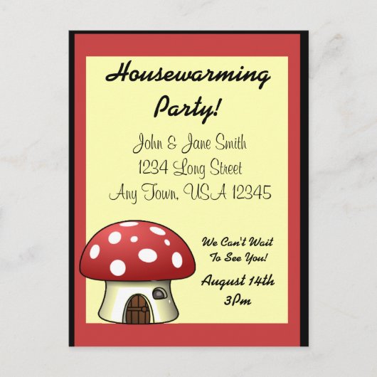 Mushroom House Warming Aankondiging (Voorkant)