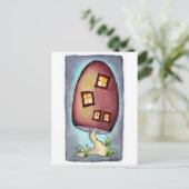 Mushroom House Waterverf Briefkaart (Staand voorkant)