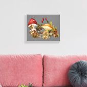 Mushroom huizen en dorp kabouters canvas afdruk (Insitu (Woonkamer))