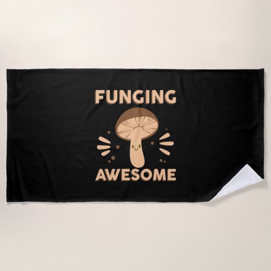 Mushroom Hunter Funginf Awesome Strandlaken (Voorkant)