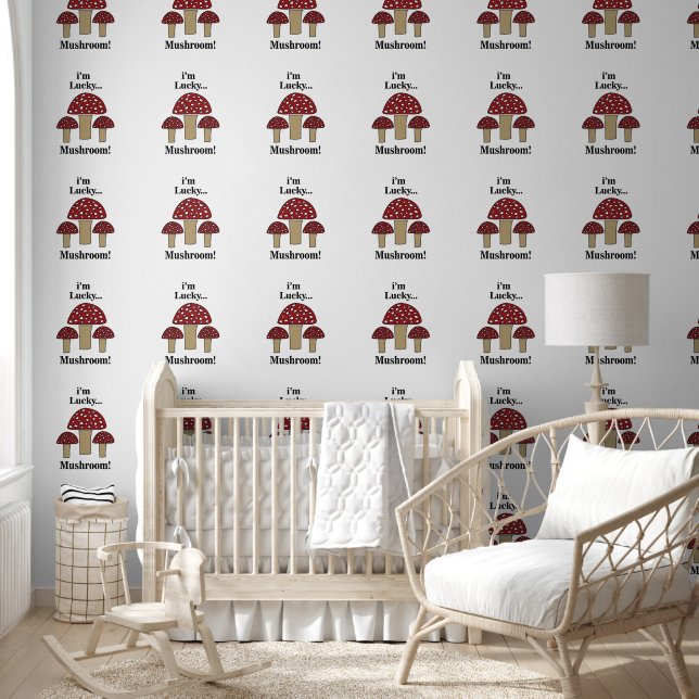 Mushroom Ik ben Lucky Mushroom Behang (Kinderen)