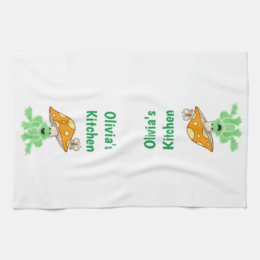 Mushroom Kikker Butterfly Keukenhanddoek (Horizontaal)