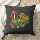 Mushroom Log Fantasy Fungi Illustration Kussen (Deken)