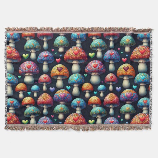 Mushroom Love Deken (Voorkant)