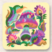 Mushroom Magic Rainbow Glass Onderzetter (Voorkant)