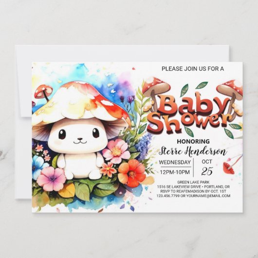 Mushroom Magic wacht op Baby shower Kaart (Voorkant)