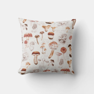 Mushroom Medley: Waterverf naadloos patroon Kussen