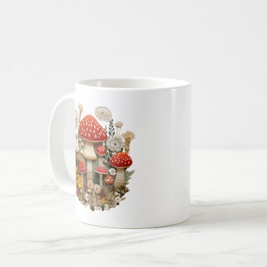 Mushroom monogram koffiemok (Voorkant links)