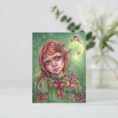 Mushroom Mood Briefkaart Elf Meisje Fantasy (Staand voorkant)