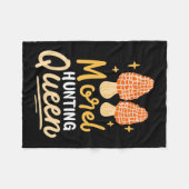 Mushroom Morel Hunting Queen Fleece Deken (Voorkant (Horizontaal))