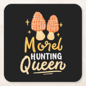 Mushroom Morel Hunting Queen Kartonnen Onderzetters (Voorkant)