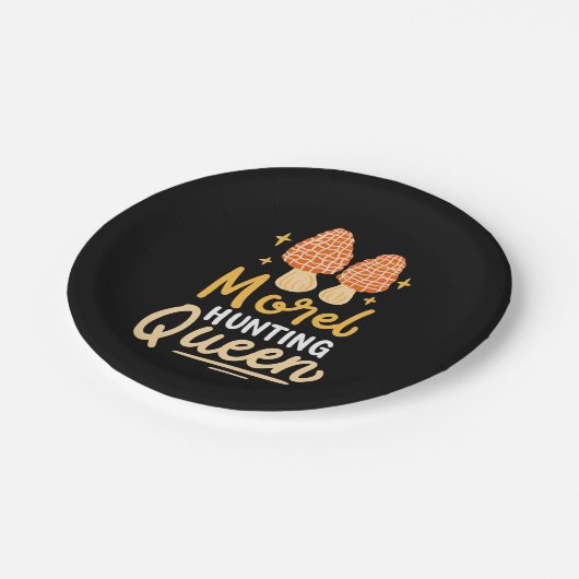 Mushroom Morel Hunting Queen Papieren Bordje (Gekanteld)
