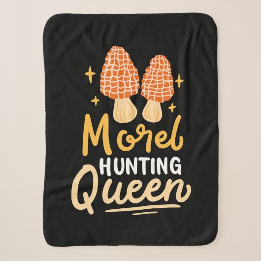 Mushroom Morel Hunting Queen Sherpa Deken (Voorkant)