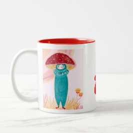 MUSHROOM MUG HANDPAINTED TWEEKLEURIGE KOFFIEMOK