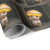 Mushroom Munchkin Peeking Around a Door Cadeaupapier (Rol Hoek)