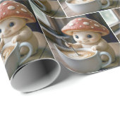 Mushroom Munchkin roeren koffie in de ochtend Cadeaupapier (Rol Hoek)