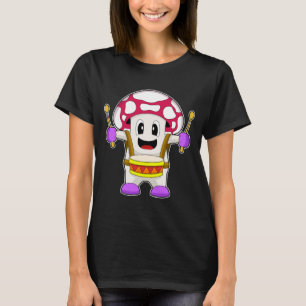 Mushroom muzikant Drum Muziek T-shirt
