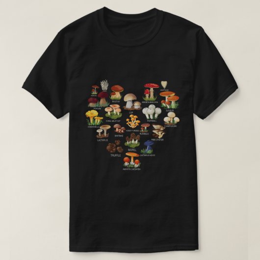 Mushroom Mycology Chart Fungi Lover Shirt (Design voorkant)