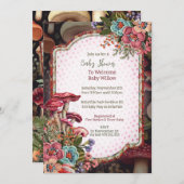 Mushroom Natuur Party Douche Invitation Kaart (Voorkant / Achterkant)
